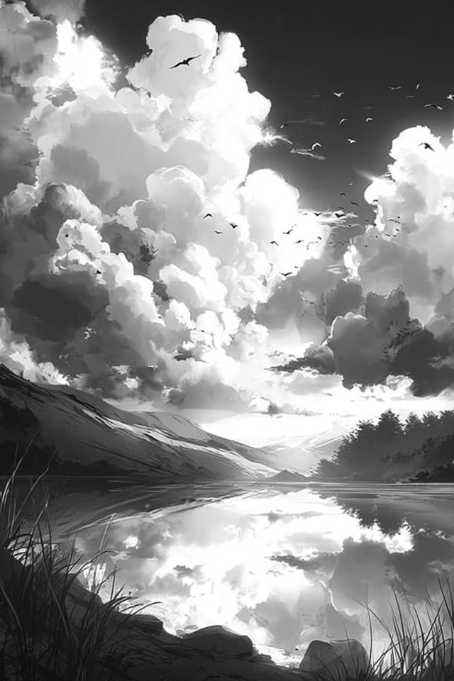 Monochrome Anime Elegance - Image 2