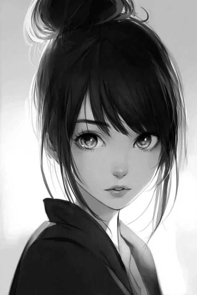 Monochrome Anime Elegance