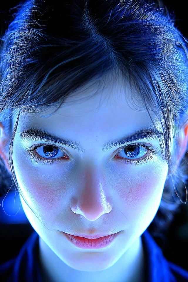 Neon Azure Gaze - Image 1