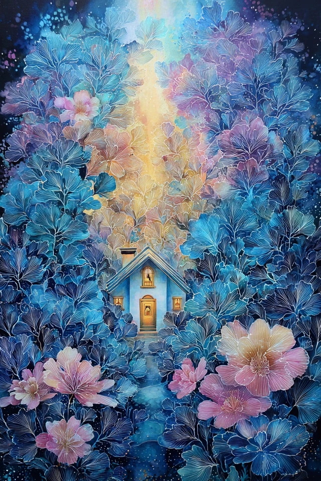Celestial Dreams in Azure and Gold - Image 6