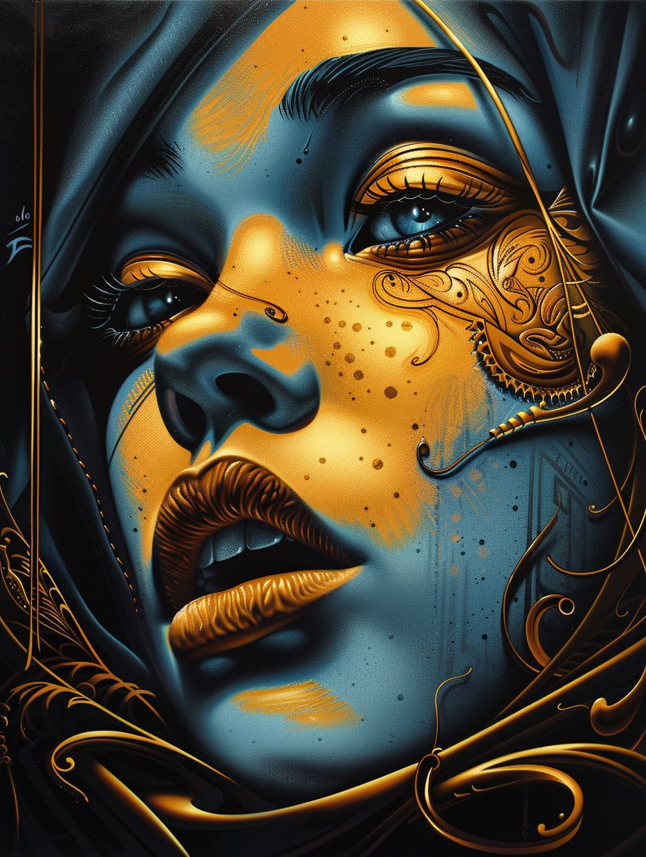 Gilded Ethereal Celestial Portrait - Image 4