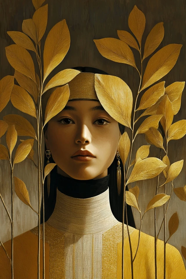 Golden Botanical Elegance - Image 1