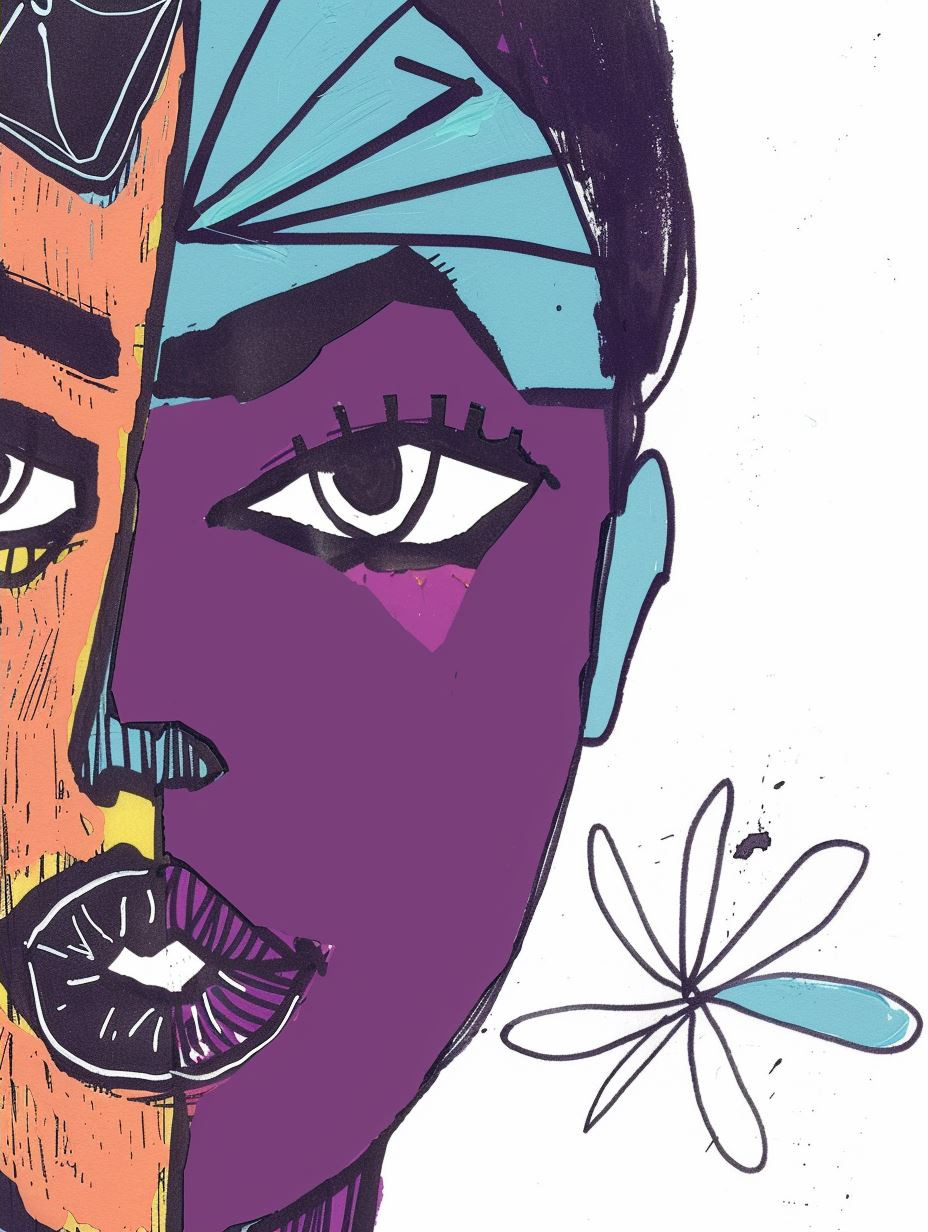 Abstract Purple Portrait Study - Image 2