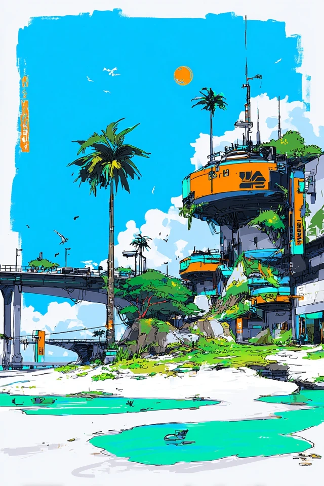 Neon Dreams: A Cyberpunk Vista - Image 2