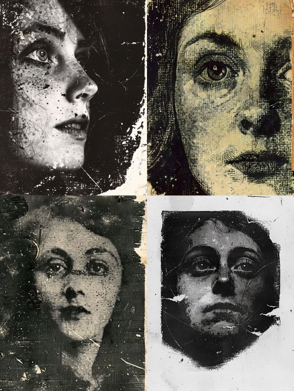 Gritty Monochrome Distressed Portrait