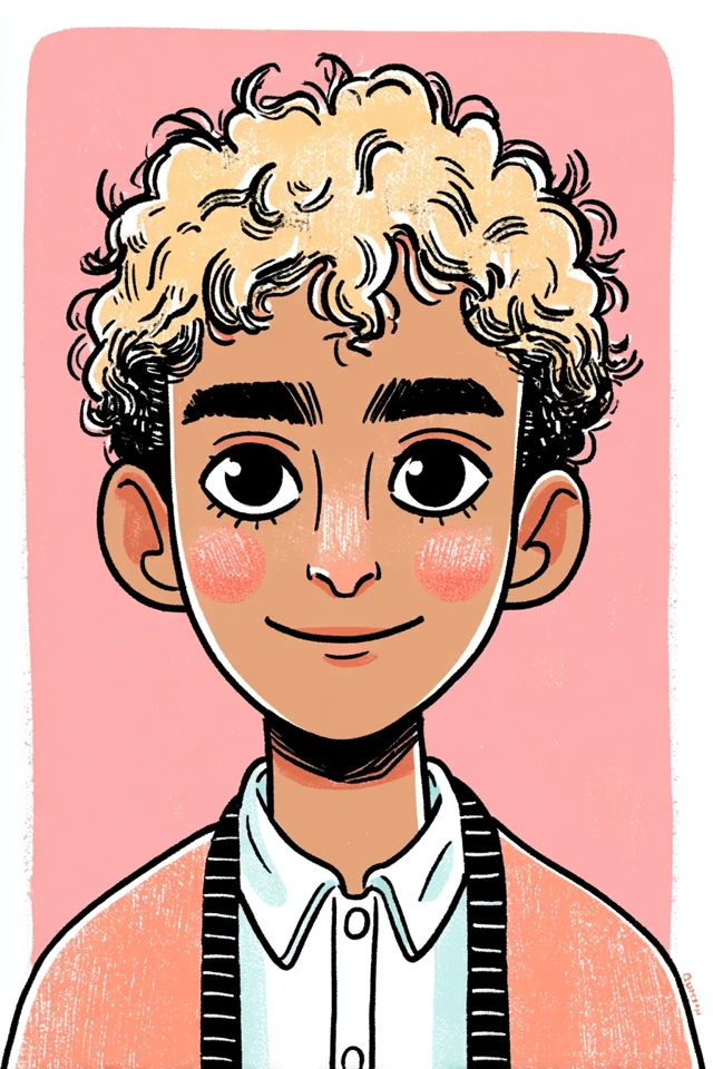 Whimsical Curly Portrait - Image 1