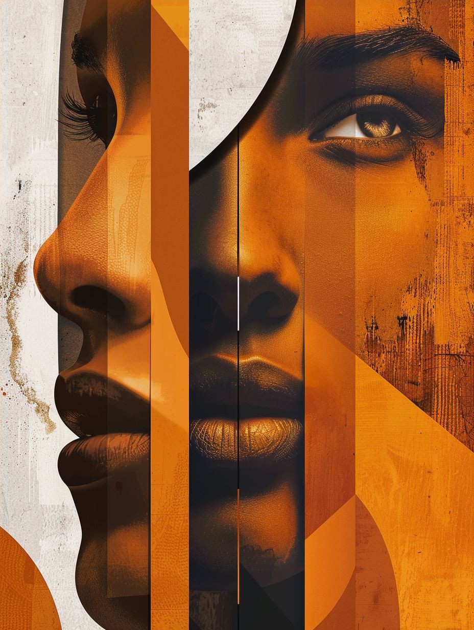 Amber Geometric Portrait Study - Image 4