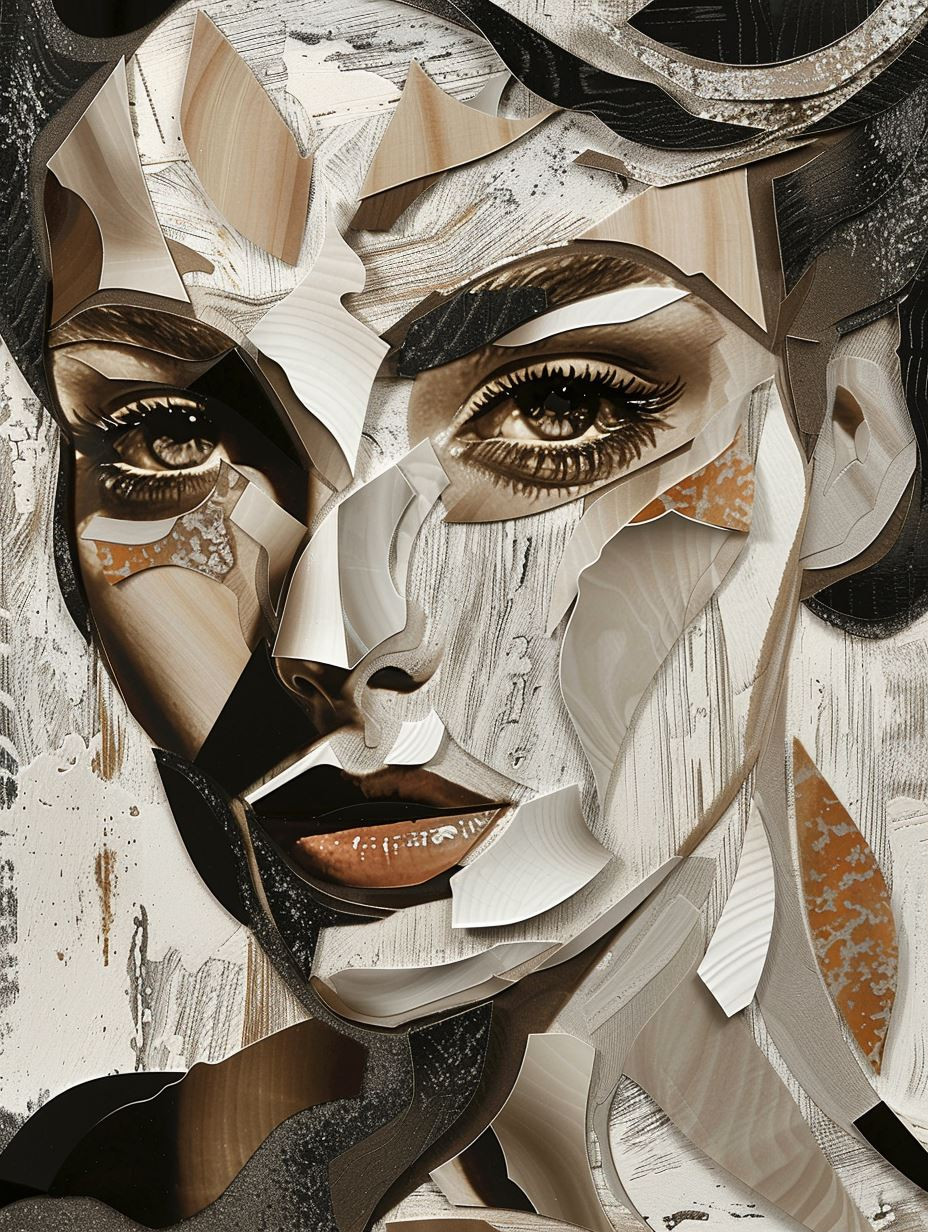 Fragmented Elegance in Earth Tones - Image 1