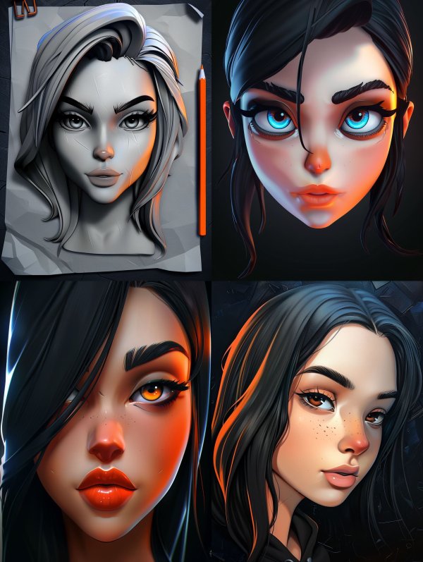 Digital Portraiture Stylized Character Study