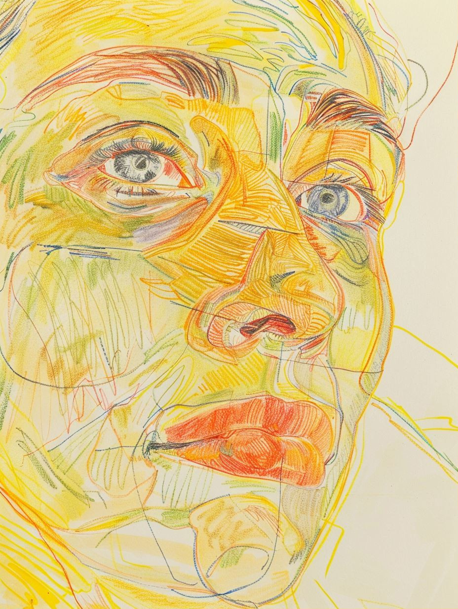 Fragmented Gaze in Vivid Hue - Image 1