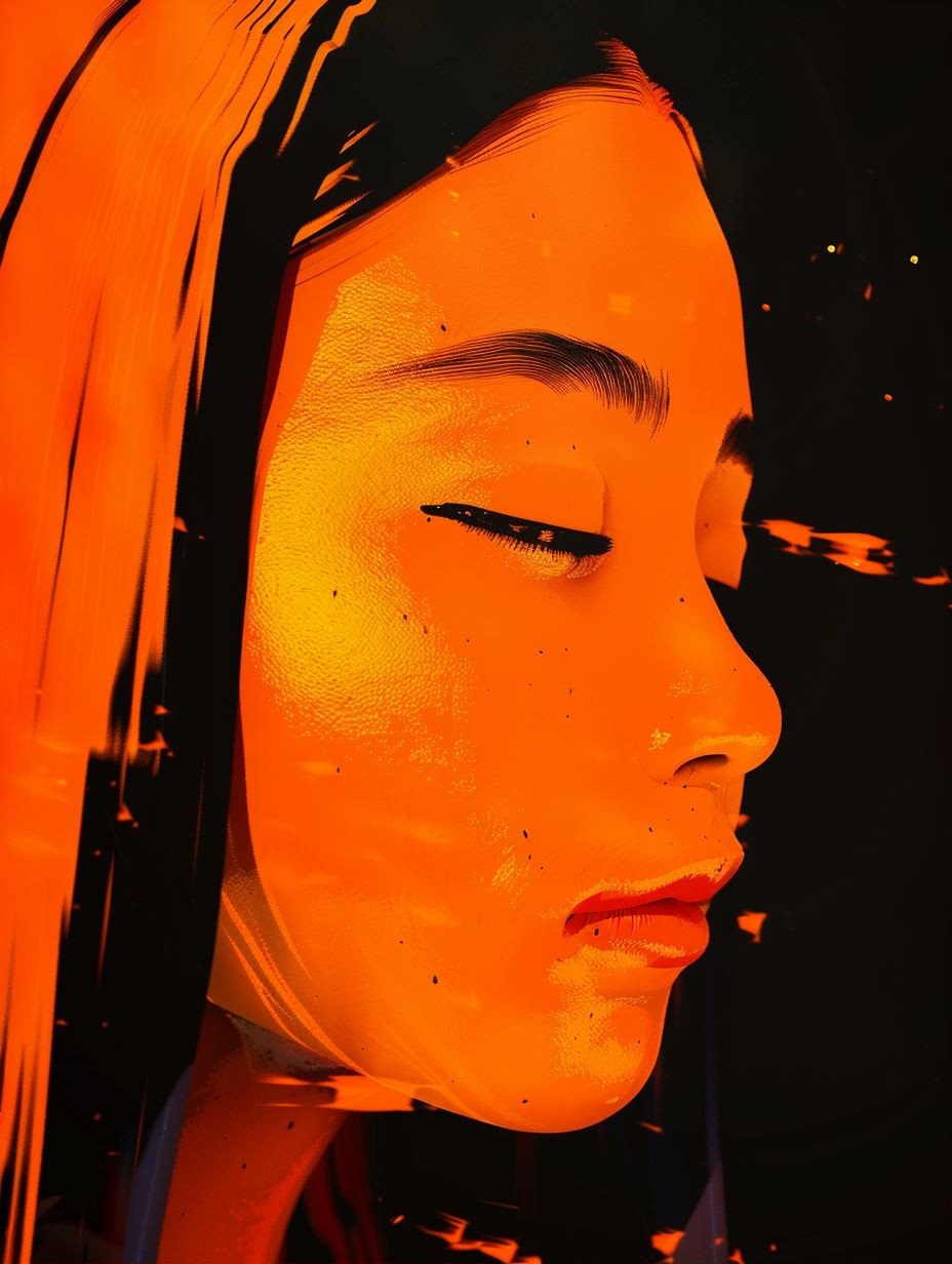 Amber Shadows Portrait Study - Image 1