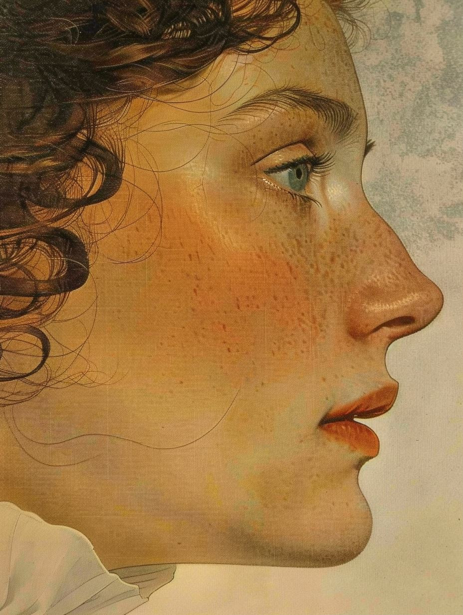 Vintage Freckled Portrait Study