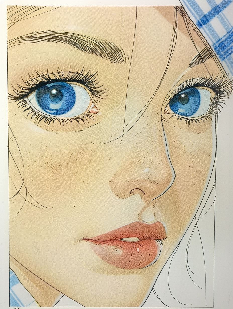 Ethereal Blue Gaze Illustration - Image 3