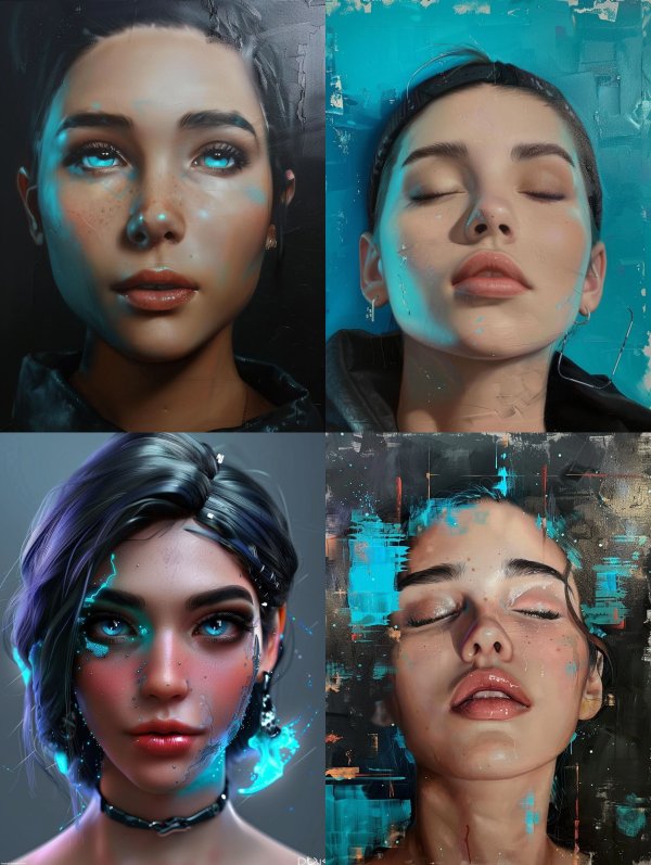 Neon Gaze Ethereal Portrait
