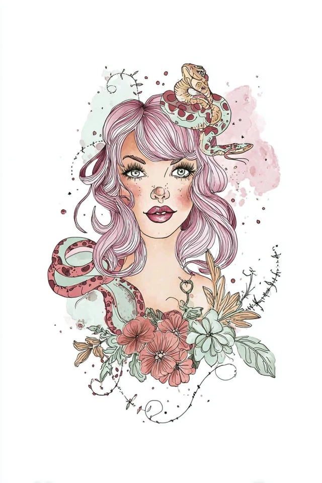 Pastel Serpent Muse - Image 1
