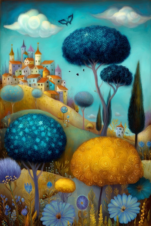 Whimsical Worlds of Azure and Gold - Image 2