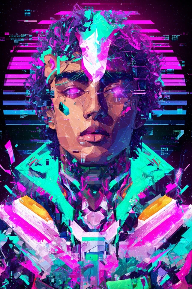 Neon Dreams in a Digital Prism - Image 1