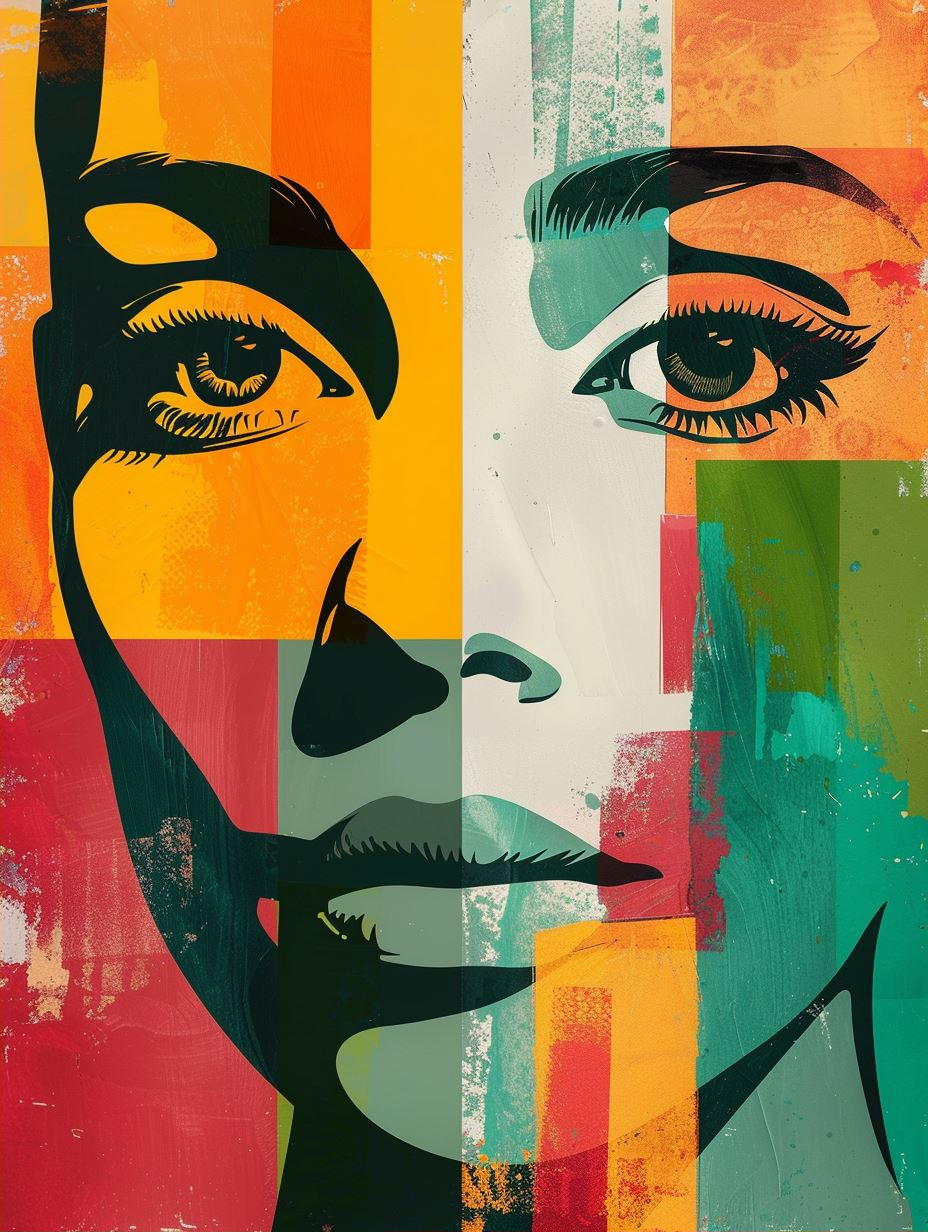 Vibrant Geometric Portrait Collage - Image 2