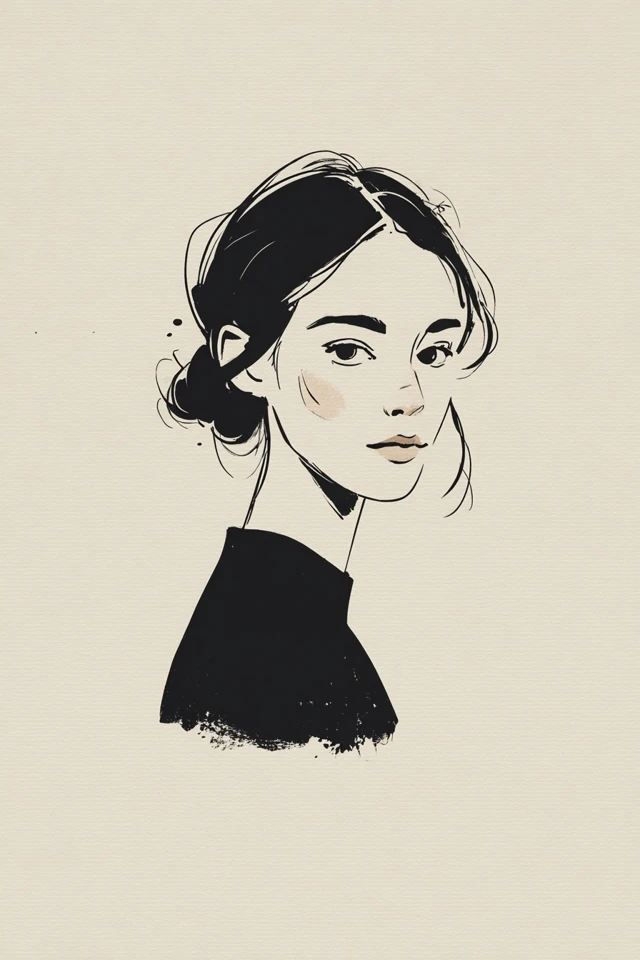 Elegant Ink Muse - Image 1