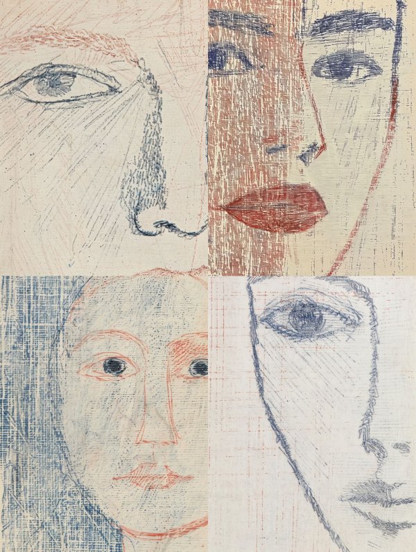 Fragmented Gazes in Pastel
