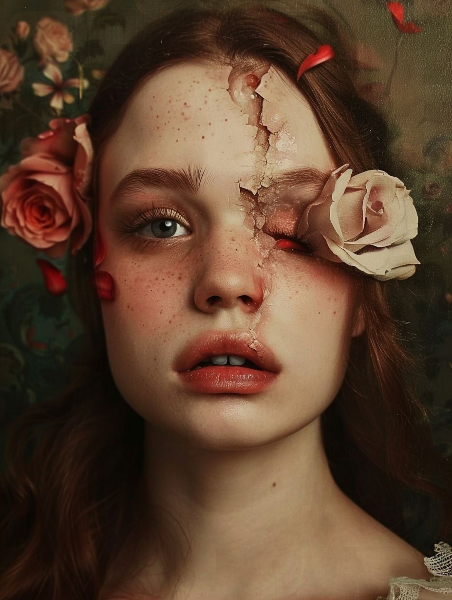 Ethereal Melancholy Portrait Study - Image 4