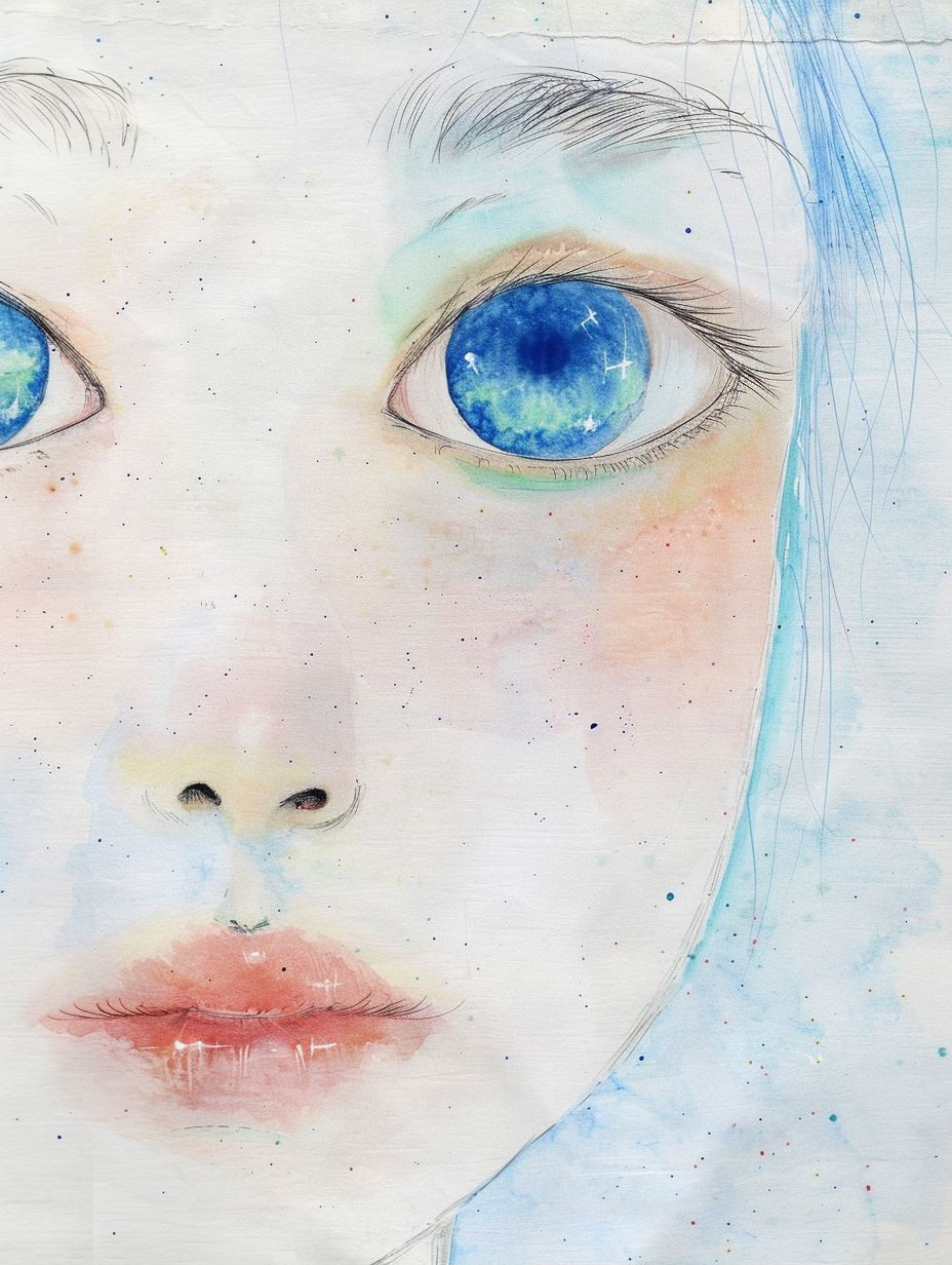 Celestial Watercolor Gaze - Image 1