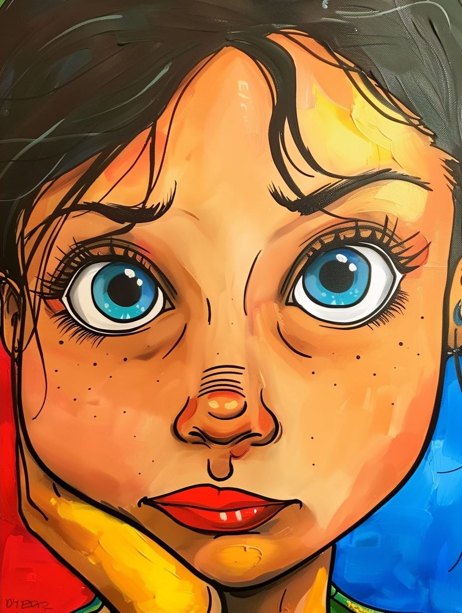 Vibrant Impasto Gaze - Image 2