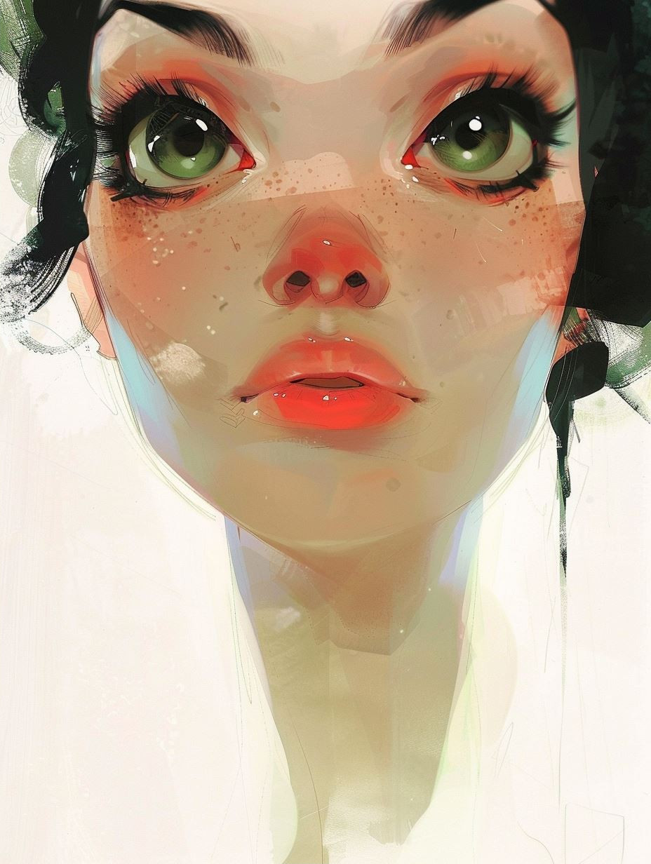 Ethereal Gaze in Liquid Paint - Image 2