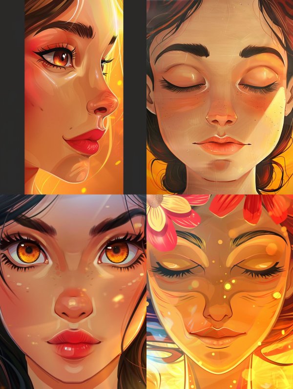 Golden Glow Digital Portrait Study