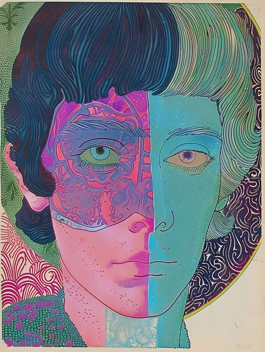 Fragmented Faces in Neon Hues - Image 2