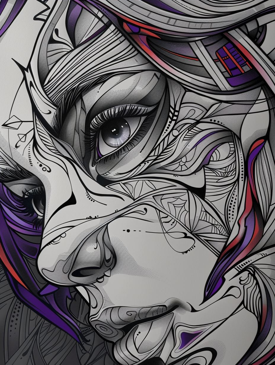 Cybernetic Soul in Violet Hues - Image 4