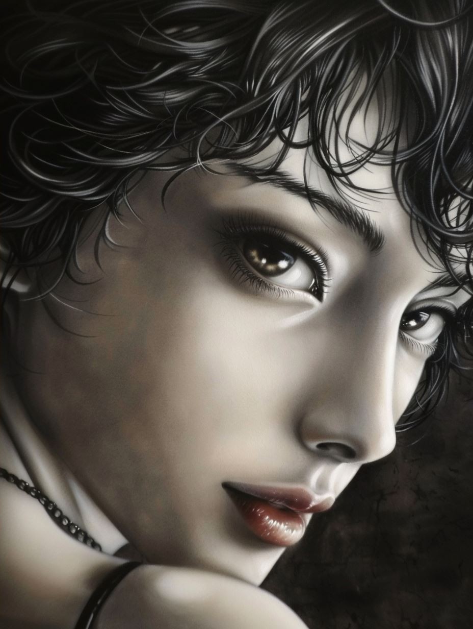 Ethereal Monochrome Noir Portrait - Image 4