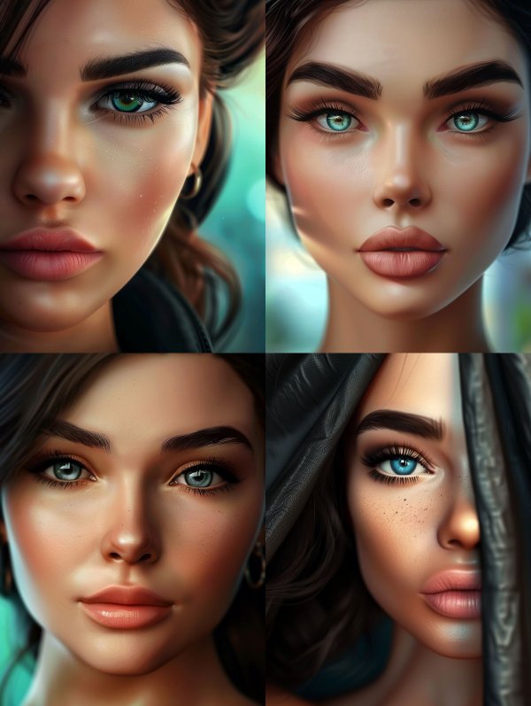 Ethereal Gazes: A Study in Digital Beauty