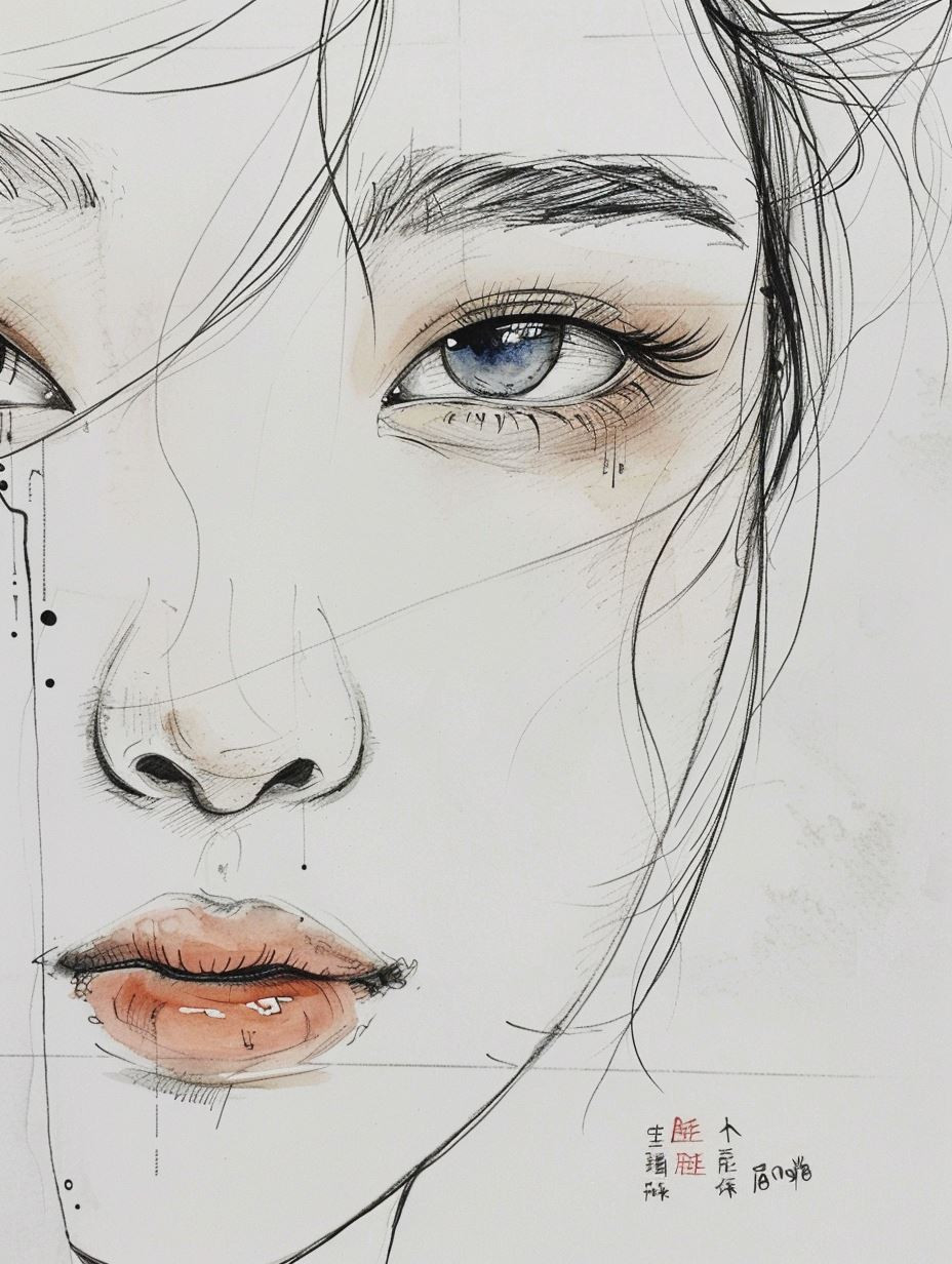 Ethereal Gaze: A Study of Feminine Grace - Image 1