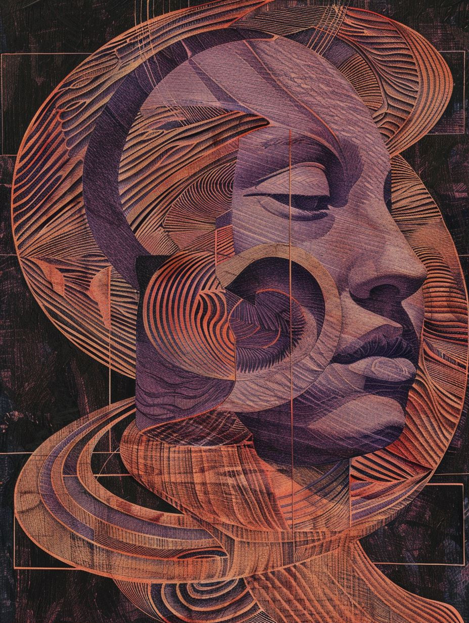 Surrealist Violet Ethereal Portraits - Image 1