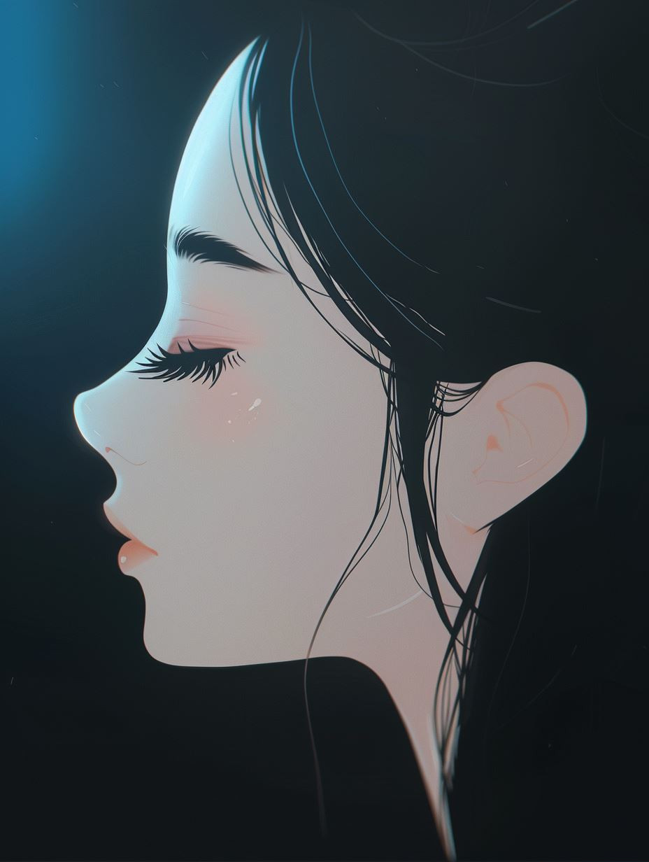 Ethereal Midnight Silhouette Portrait
