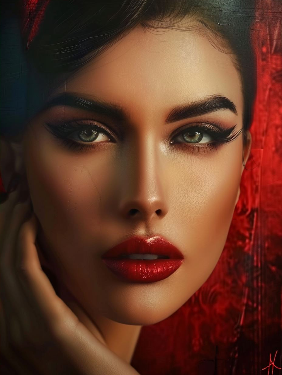 Crimson Elegance Portrait Series - Image 4