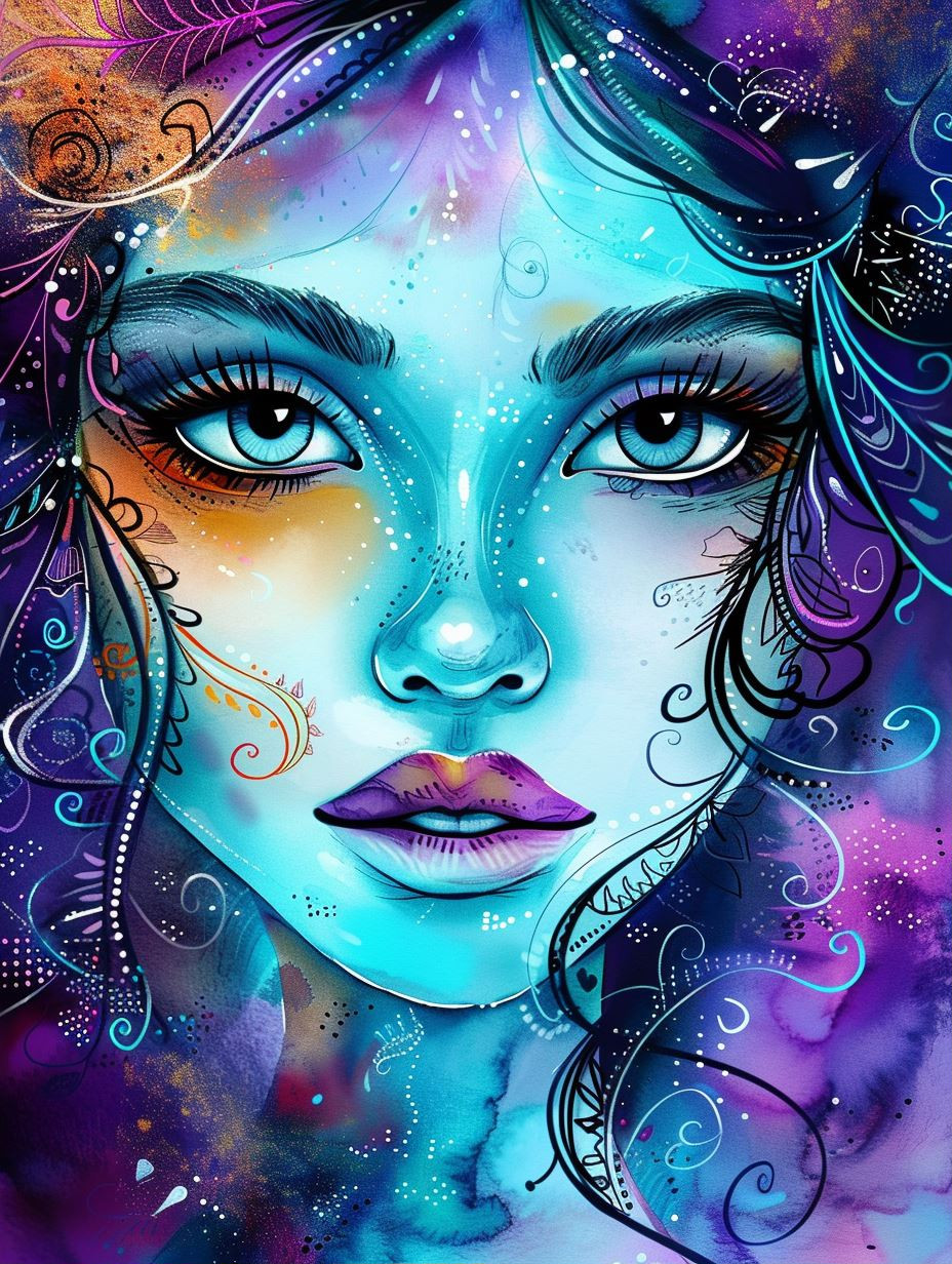Vibrant Neon Ethereal Portraits - Image 1