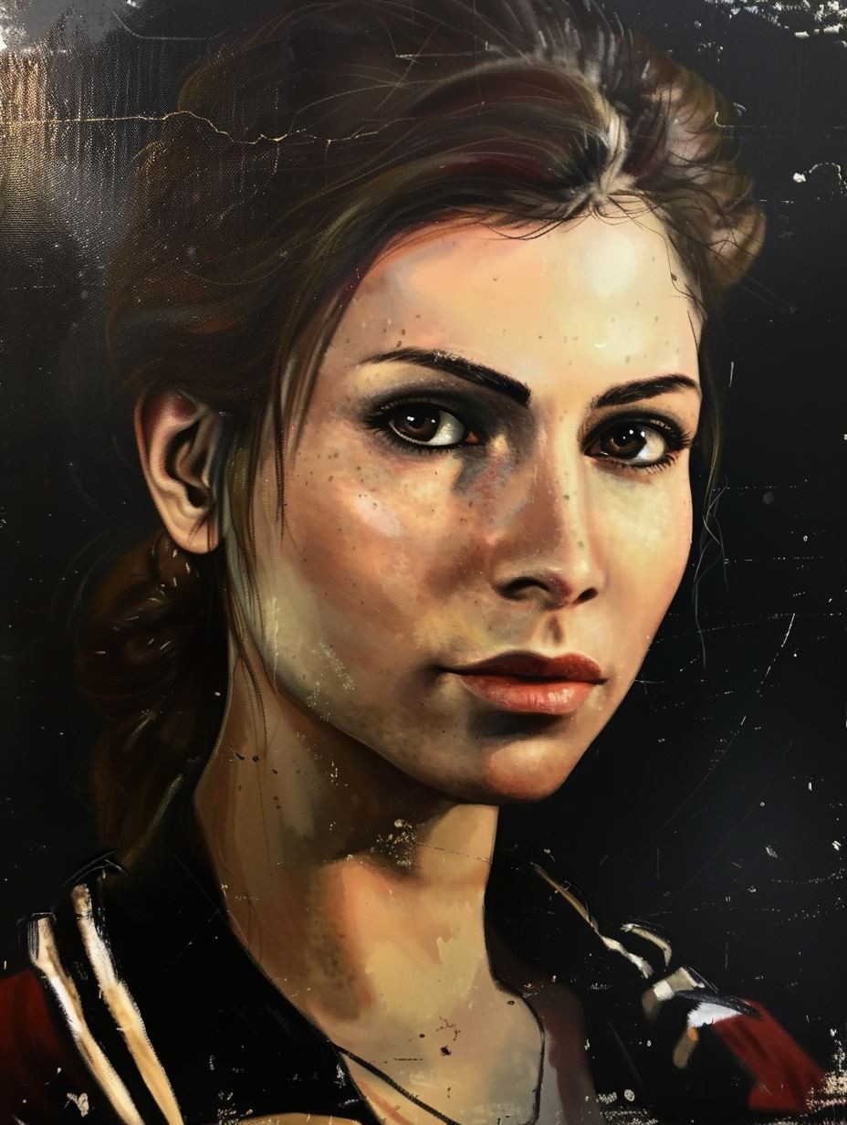 Crimson Shadow Noir Portrait - Image 3