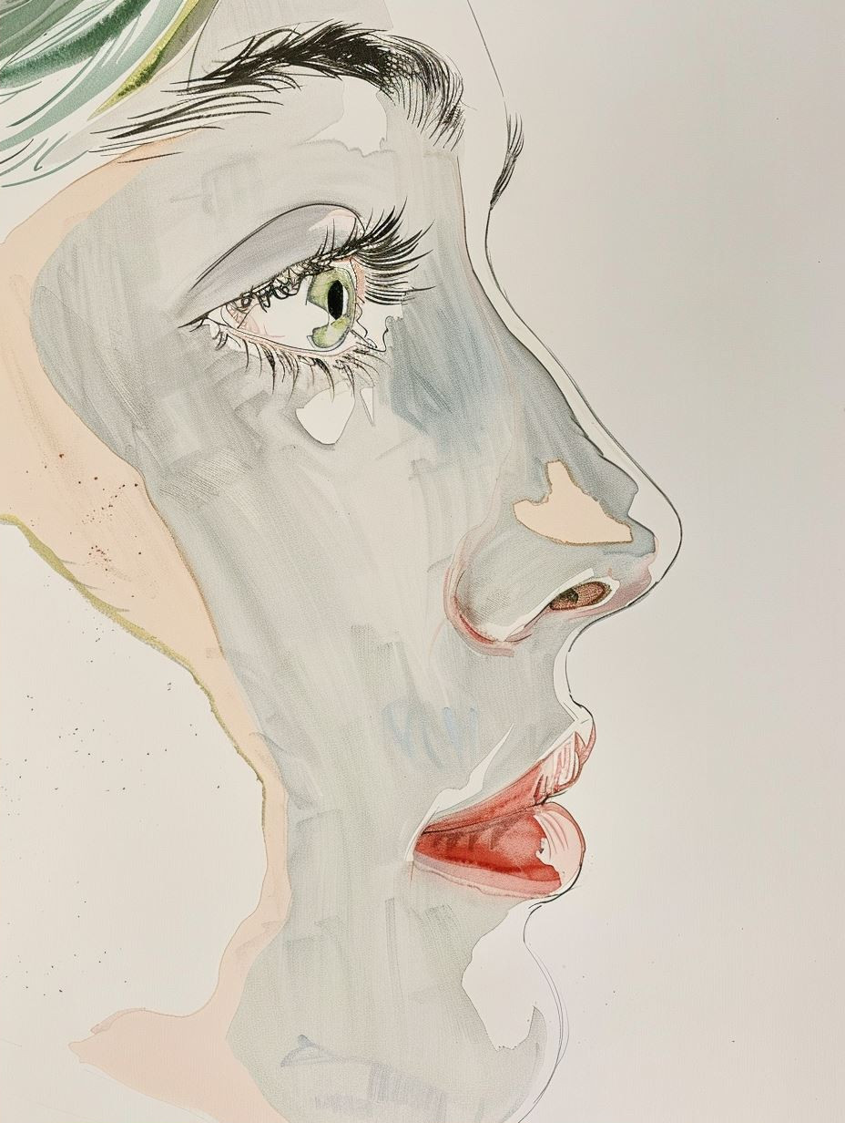 Ethereal Watercolor Profile Study - Image 2