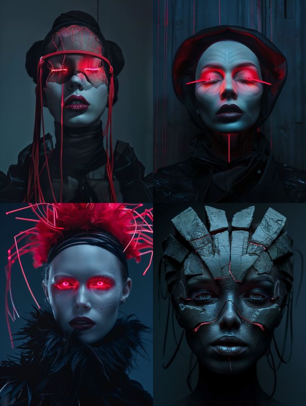 Neon Cybernetic Ethereal Portraits