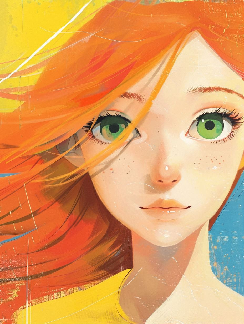 Vibrant Anime Portrait Study - Image 1