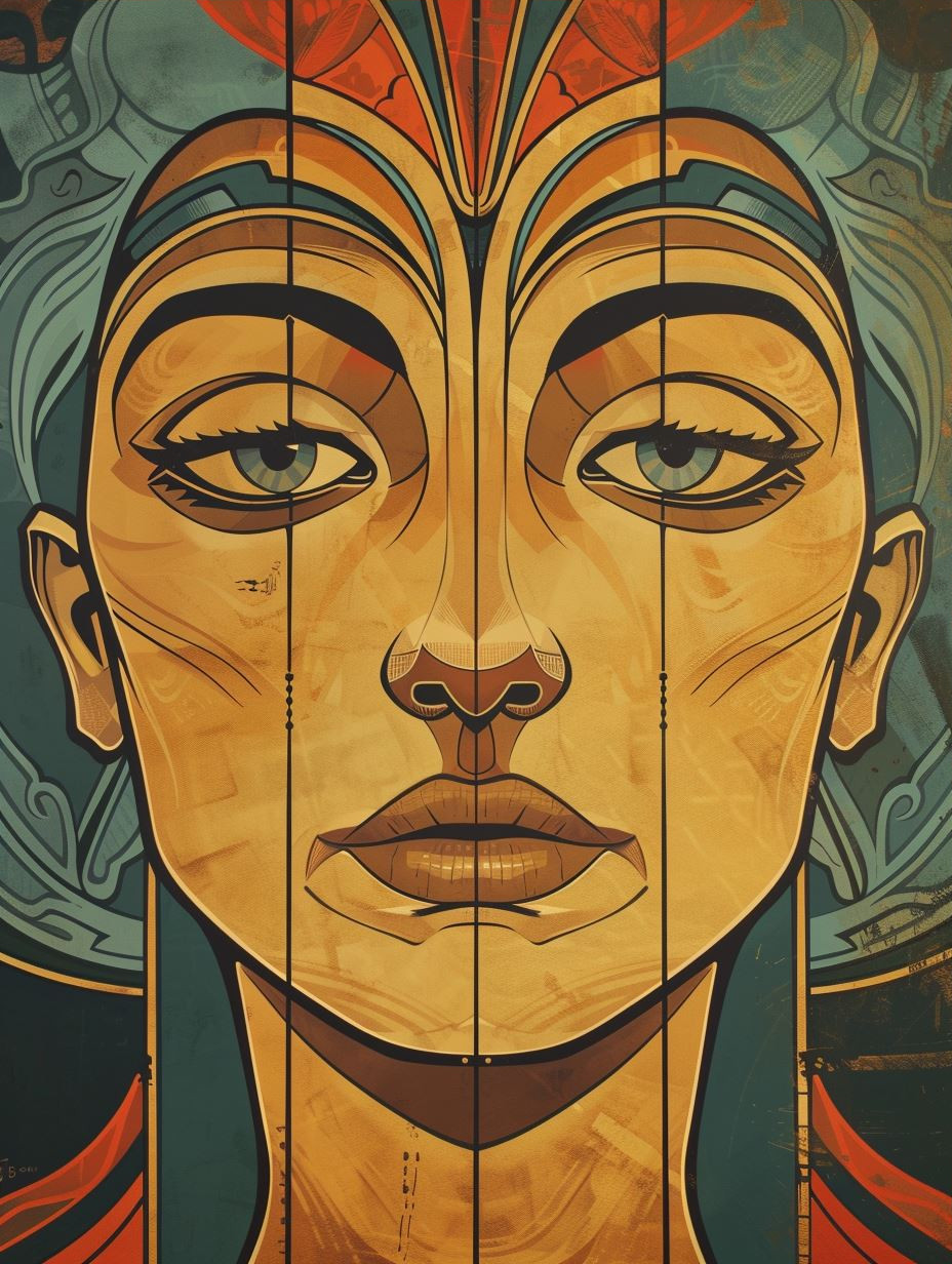 Vintage Art Nouveau Portrait - Image 3