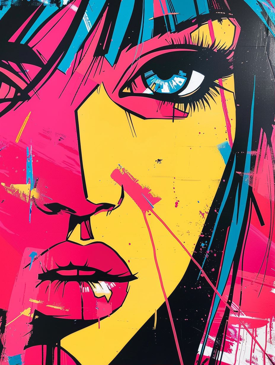 Neon Visions: Pop Art Portrait Quad - Image 1