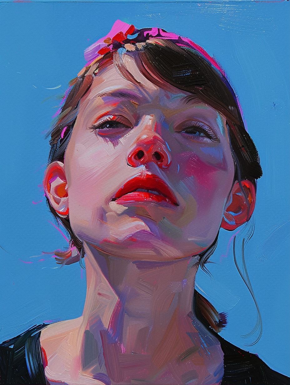 Vibrant Hues of a Woman's Gaze - Image 1