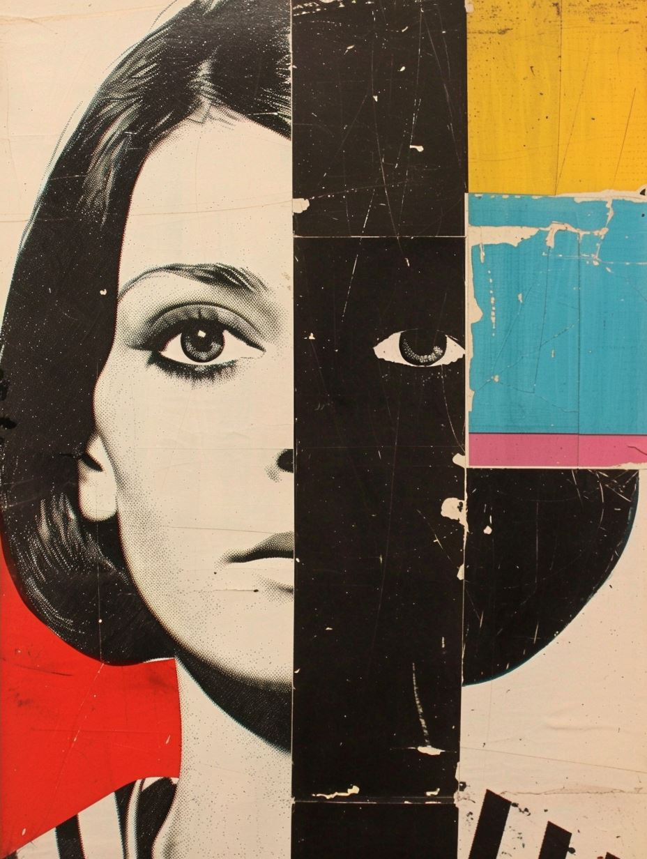 Vintage Pop Art Portrait Collage - Image 2