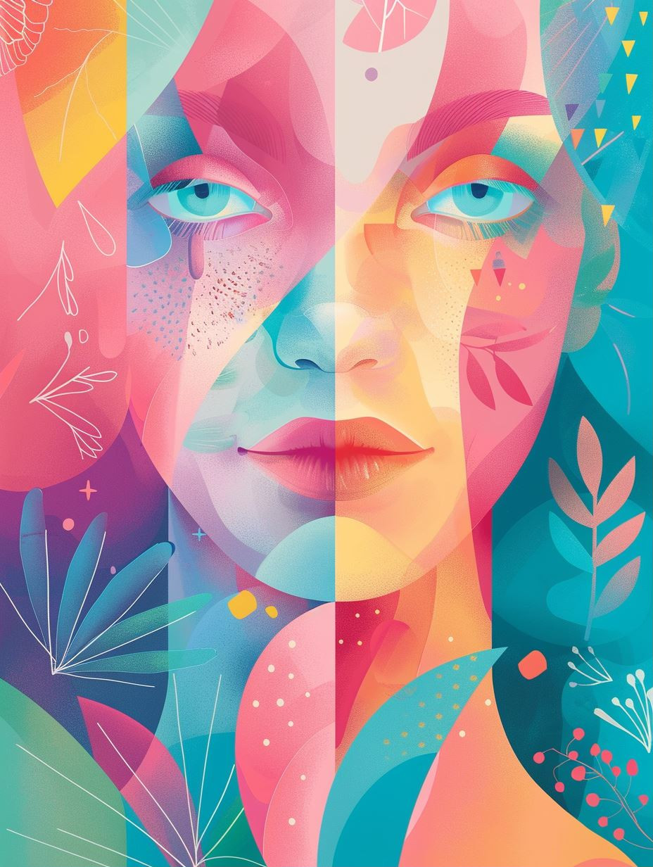 Vibrant Prism Portrait Fusion