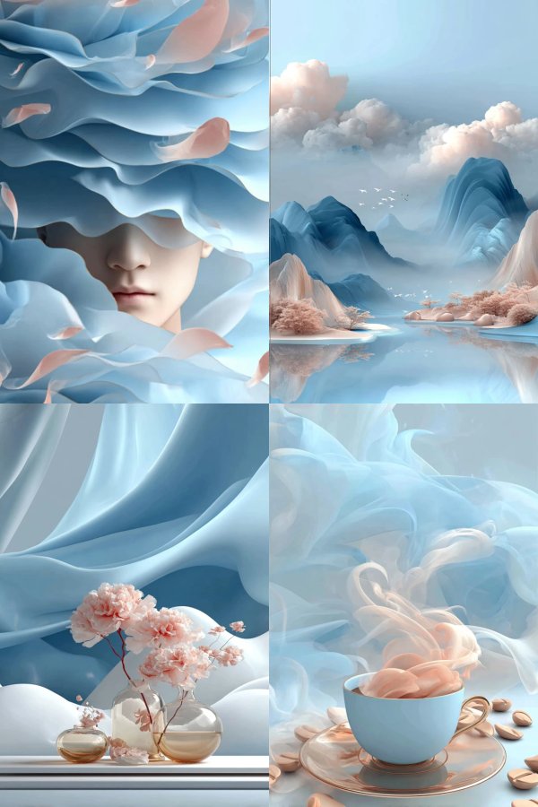 Ethereal Blue Dreams in Surreal Art