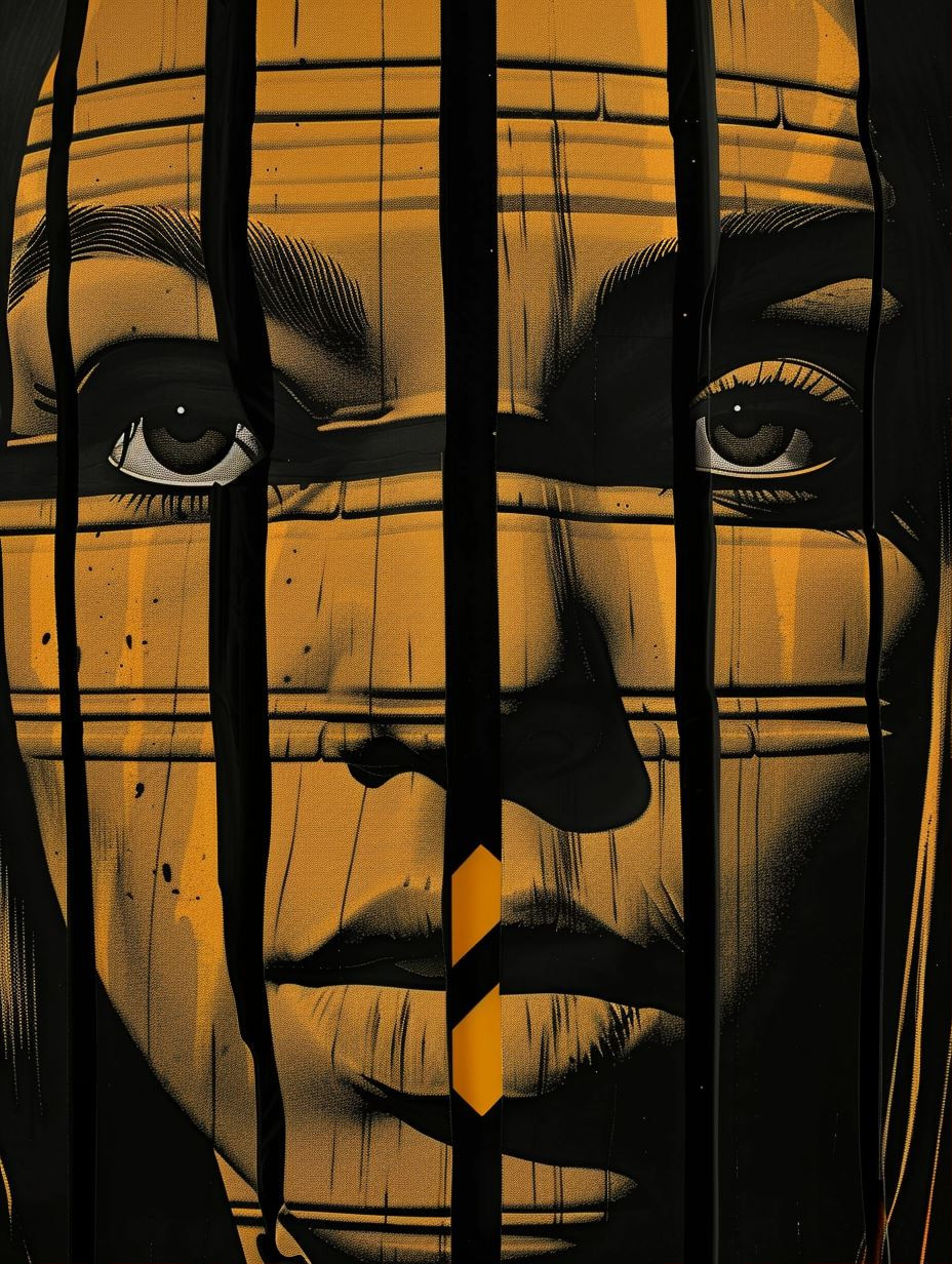 Golden Gaze Behind Bars