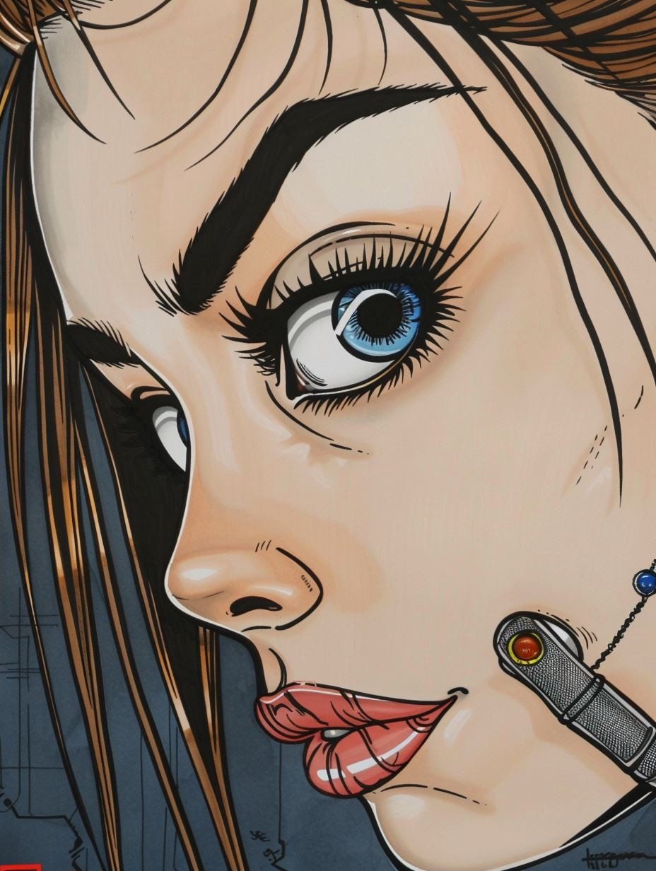 Edgy Ink Comic Portrait Study - Image 2